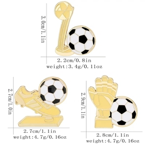 Pin de Solapa de Metal Esmaltado con Diseño de Trofeo de Fútbol de la Copa Mundial, Temática de Dibujos Animados, Precio de Fábrica al por Mayor, para Accesorios de Ropa - Product Image 4