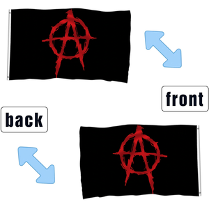 Bandiera Anarchista a Cerchio, Nera con Graffiti Rossi, Stile Punk e Gotico, Simbolo dell'Anarchia, OEM - Product Image 5