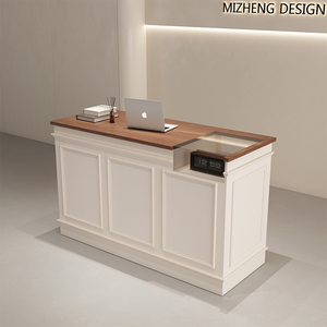 Bureau de <span class=keywords><strong>caisse</strong></span> enregistreuse en laque minimaliste de style français en bois durable pour magasin de vêtements pour hommes et femmes café réception de fleurs - Product Image 2