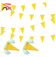 Guirnalda de Banderines Amarillos, Artículos Promocionales, Banderines para Festivales, Guirnalda Triangular Colgante