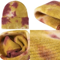 ZHENBANG Bonnet tricoté personnalisé tie-dye, style slouchy, chaud pour l'hiver, style hipster, vente directe d'usine, lot en gros, livraison mondiale