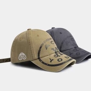 Fashion Vintage Sporty Letter <strong>Scissors</strong> Print Soft Top Wide Brim Adjustable Baseball Cap Unisex Trendy Duck Tongue for Daily Wear - Product Image 2