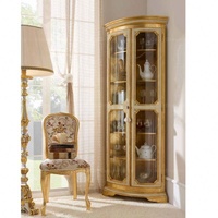 Armoire d'angle en bois de restaurant de luxe français, armoires à boissons en verre