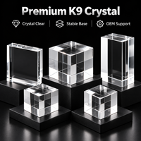 Bloc de cristal transparent K9 en gros HBL, cube vierge pour gravure laser de logo personnalisé, artisanat souvenir