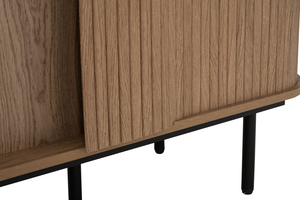 Rugged <b>Oak</b> Colour MALMO 1.5M Sideboard Industrial Metal <b>Frame</b> Buffet Cabinet for Modern Living Room Storage and Office Credenza - Product Image 5