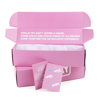 Boîte d'expédition avec logo personnalisé holographique ondulé rose portable verticale pour bouquets de fleurs de roses boîte-cadeau de livraison de plantes vivantes
