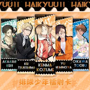 9 Designs 21*7cm Haikyuu Duplo Bronzing Marcador Anime Personagem Laser Ticket Kozume Kenma Oikawa Tooru Coleção Laser Card