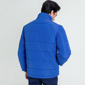 <b>Men's</b> Luxury Thick Winter Quilted <b>Puffer</b> <b>Jacket</b> <b>No</b> <b>Hood</b> High Street Solid Worsted New Arrival OEM Front - Product Image 2