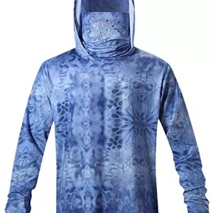 Chemises de pêche pour hommes en polyester 100% à manches longues, vente en gros, personnalisables, protection UPF50, séchage rapide, avec trou pour le pouce - Product Image 6