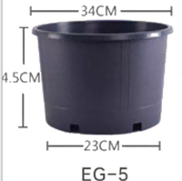Pot de pépinière en PP noir de 2 gallons au design minimaliste avec trou de drainage - Plastique durable pour une utilisation en extérieur, à la maison et au jardin - Vente en gros