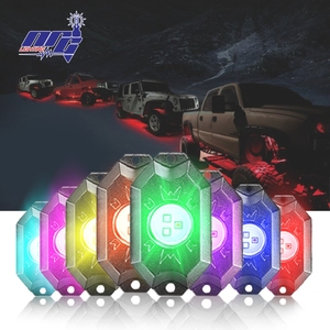 ไฟ<span class=keywords><strong>ร็</strong></span><span class=keywords><strong>อค</strong></span> RGB LED 8ชิ้น<span class=keywords><strong>90</strong></span>-30โวลต์36วัตต์มีหลายสีกันน้ำโหมดฟังเพลงไฟใต้ถนน UTV LED 8ชิ้น - Product Image 2
