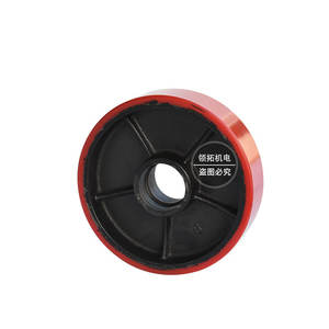 Ruedas giratorias Noli de 180 mm de diámetro, 50 mm de ancho, 47 mm de diámetro interior, de poliuretano rojo, para transpaleta hidráulica manual, accesorios para montacargas - Product Image 2