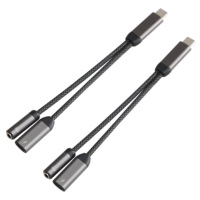 2 en 1Type USBC à 3.5mm Femelle Adaptateur de chargeur rapide Connecteur Y Branch Splitter Audio Cable for Phone Laptop AUX Amplifier