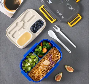 定制儿童午餐盒可喷射酱杯双酚a免费可重复使用的食物储存容器挑选带餐具套件的儿童午餐盒