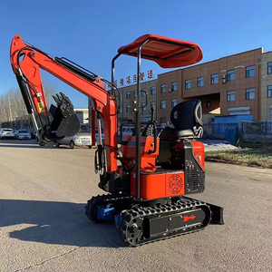 Mini-excavatrice rouge avec moteur et bras hydraulique pour travaux de construction - Product Image 1