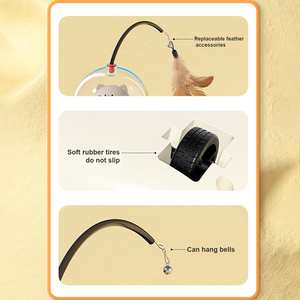 Juguete Eléctrico para Gatos, Varita con Plumas, Láser Infrarrojo, Resistente a Arañazos, con Evitación Automática de Obstáculos, UFO, Juguete Interactivo para Gatos - Product Image 3