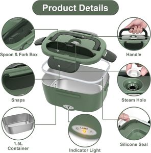 Boîtes à lunch chauffantes électriques personnalisées 110V/220V/12V/24V, contrôle numérique, classe d'efficacité énergétique, plastique PP de qualité alimentaire - Product Image 3