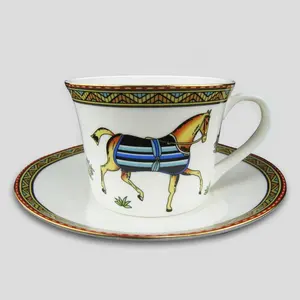 Костяные китайские королевские чайные чашки и блюдца, набор керамических кофейных чашек