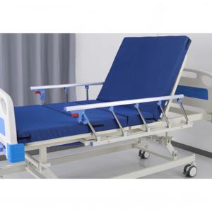 Трехроликовая механическая больничная кровать с ограждением из алюминиевого сплава, 1900x900 мм, регулировка угла наклона спинки 0-80°, регулируемые опоры для больничных палат - Product Image 4