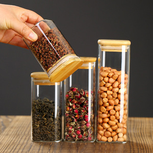 مجموعة من 3 أوعية تخزين زجاجية مربعة محكمة الإغلاق خالية من مادة BPA سعة 1.5 لتر مع أغطية، حاويات زجاجية للمطبخ لتخزين الحبوب والموسلي - Product Image 5