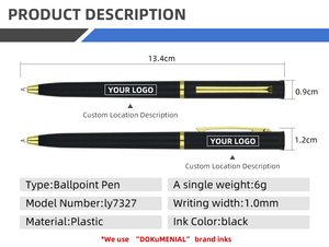अनुकूलित लोगो 1.0 मिमी ब्लैक प्लास्टिक ट्विस्ट बॉलपॉइंट पेन उपन्यास पंख निकाय प्रचार बैनर लेखन के लिए - Product Image 2