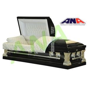 Ataúd Metálico Funerario Personalizado ANA con Acabado Negro y Plateado, Compra Ataúdes con Asas - Product Image 5