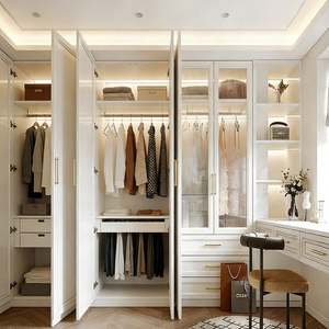 Armoire ouverte moderne blanche fabriquée en usine BALOM, sur mesure, intégrée, pour l'ameublement de la maison - Product Image 5