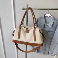 Sac de voyage en toile avec logo personnalisé, grande capacité, léger, sac à bandoulière, sac à main pour les week-ends, les séjours de nuit, les séjours à la plage