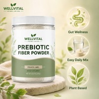 Poudre de fibres prébiotiques sans édulcorants artificiels avec probiotiques, peptides de collagène et électrolytes