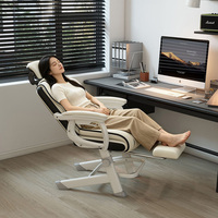Chaise de bureau exécutive en cuir anti-griffures à prix de gros, chaise d'ordinateur inclinable réglable avec appui-tête et repose-pieds