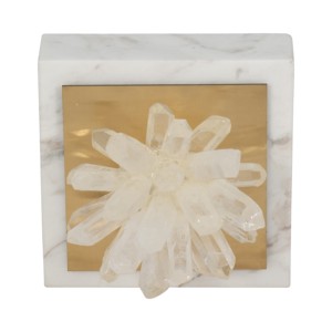 Scultura in cristallo su base in marmo, decorazione moderna per bagno, ufficio, soggiorno, espositore da scaffale - Product Image 5