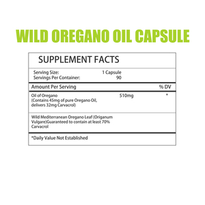 Cápsulas Vegetarianas de Aceite de Orégano Silvestre OEM ODM con Aceite de Orégano que Favorecen la Salud Celular, Digestiva, Oral y Respiratoria - Product Image 2