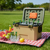 Glacière pour camping en plein air, pique-nique, pêche, mousse PU thermique, rétention de glace 48H, poignée télescopique, LLDPE de qualité alimentaire