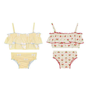Traje de Baño de Dos Piezas con Encaje INS Personalizado 2026 para Bebés Niñas, Resistente al Cloro, Protección <span class=keywords><strong>Solar</strong></span>, Poliéster, Venta al Por Mayor para Niñas Pequeñas - Product Image 3