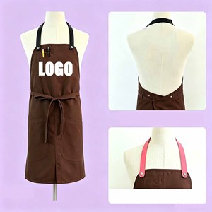 Delantal de Poliéster y Algodón Simple y Práctico, Delantal de Uniforme para Adultos, para Cafetería, Restaurante Occidental, Repostería Casera, Jardinería - Product Image 4
