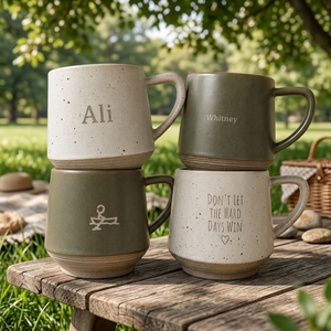 <span class=keywords><strong>Tazza</strong></span> da Caffè in Gres Maculato <span class=keywords><strong>Personalizzata</strong></span> con Testo Inciso, Regalo Unico per Compleanno o Amicizia - Product Image 1