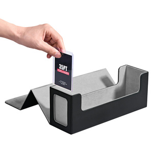 Boîte de rangement portable en cuir PU imperméable pour cartes de <span class=keywords><strong>jeu</strong></span> Juzi Wholesale, boîte de rangement Commander avec fenêtre de visualisation - Product Image 2