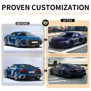 ऑडी r8 2019-2025 मॉडल कार के लिए अपग्रेड कैप्स्ट ड्राई कार्बन बॉडीकिट फ्रंट लिप साइड स्कर्ट रियर डिफ्यूज़र बम्पर कैन्डर्स बॉडी किट - Product Image 2
