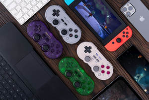 Manette 8Bitdo <span class=keywords><strong>SN30</strong></span> <span class=keywords><strong>Pro</strong></span> BT / OLED PC Mac Android Steam Deck Raspberry Pi Violet Cristal Vert Moteur de vibration Bouton Turbo - Product Image 4