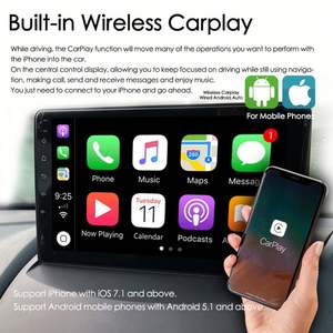 Écran Android pour Ford Fiesta 2009 2011 2013 2014 2015 2016, autoradio de navigation, lecteur multimédia GPS, Carplay, autoradio stéréo - Product Image 3