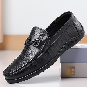 Zapatos de Cuero Casuales Modernos para Hombre, Diseño Oxford Nuevo con Característica Plana e Impermeable, Cierre sin Cordones para la Temporada de Otoño - Product Image 1