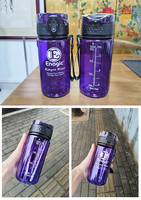 야외용 음료수 500ml 1L 보라색 파란색 스포츠 물병 플라스틱 강겐 물병