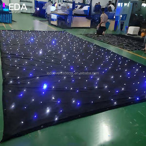 लेडा अनुकूलित आरजीबीडब्ल्यू रंग की अगुवाई वाली स्टाररी पर्दे शादी के चरण की सजावट के लिए हल्के आकाश काले कपड़े बैकड्रॉप - Product Image 5