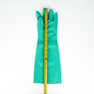 Grüne Nitril handschuhe 45cm lang 22mil industrielle chemikalien beständige säure alkali öl beständige Handschuhe zur Reinigung der Automobili ndustrie - Product Image 5