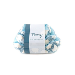 Set di Tre Cuscini per Cani in Velluto Jacquard Blu Lago, Comodi ed Eleganti, con Rivestimento Rimovibile - Product Image 2