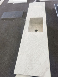 Élégant lavabo en marbre blanc de Carrare, lavabo en pierre naturelle, lavabo à <span class=keywords><strong>main</strong></span> en marbre poli, grand lavabo de salle de bain en marbre <span class=keywords><strong>pour</strong></span> hôtel et maison - Product Image 1