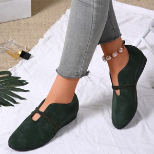 QLFashion, nuevos zapatos sencillos transfronterizos para mujer, verano 2025, estilo europeo y americano, tacón de cuña elástico, Cabeza Cuadrada, <span class=keywords><strong>Bea</strong></span> poco profunda - Product Image 3