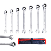 Jeu de clés à cliquet fixes 7 pièces à faible MOQ, 72 dents, 5 pouces °   Outil de réparation automobile résistant à la rouille Swing Arc