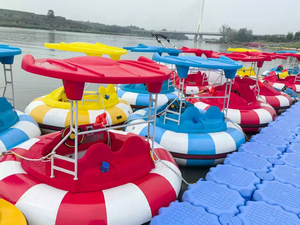 Bateaux tamponneurs gonflables électriques en fibre de verre PE pour enfants et adultes, avec pistolets à eau, jets et musique MP3, pour parcs aquatiques - Product Image 3