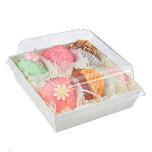 Trắng với nắp trong suốt bánh bánh mì thực phẩm ăn sáng dã ngoại takeaway bìa bao bì trứng thả hộp bánh sandwich - Product Image 2